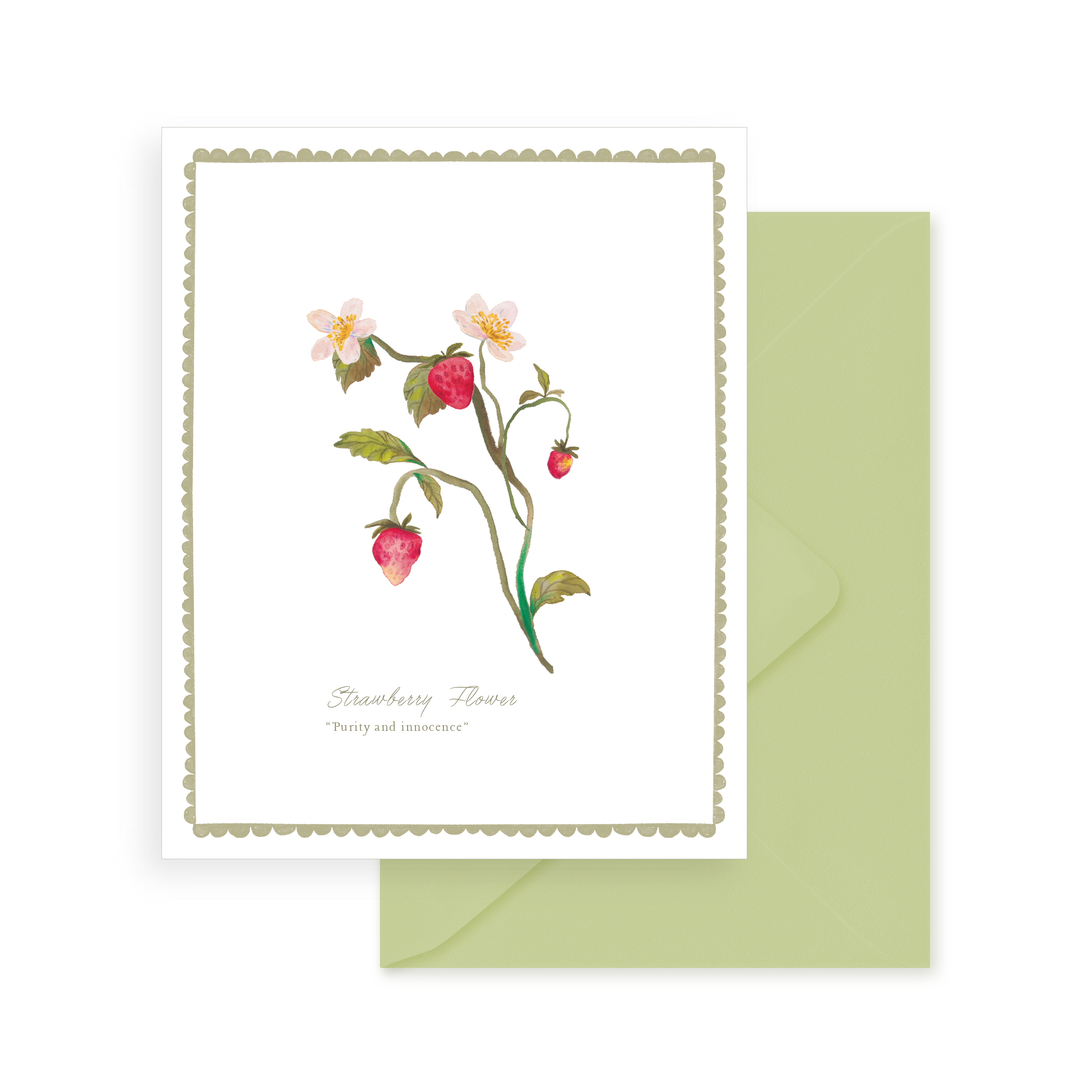 Greeting Card - Floriography: Strawberry Flower