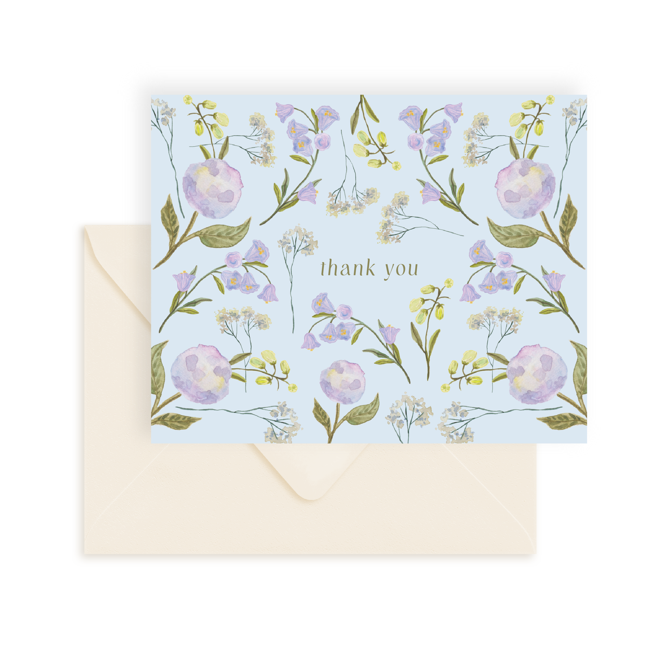 Greeting card - Thank You with Hydrangeas